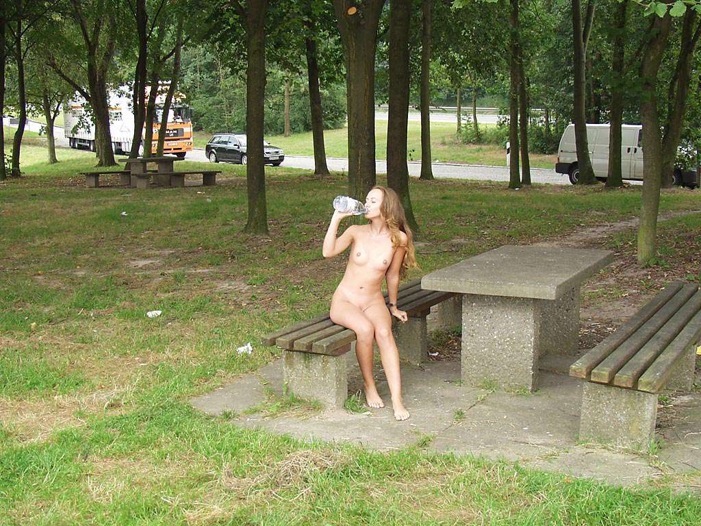 At a highway rest stop