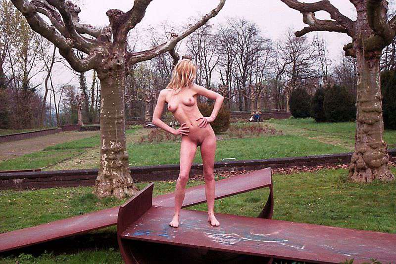 In a park next to a castle